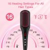 Enhanced Hair Straightener Brush by MiroPure, 2-in-1 Ionic Straightening Brush with Anti-Scald Feature
